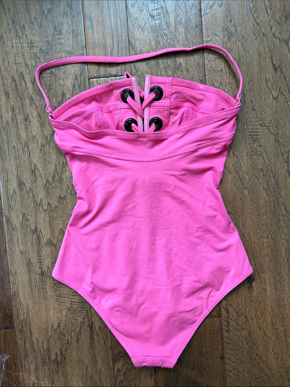 Eres Nikko Mila Lace-Up Bandeau Bathing Suit BRIGHT PINK Great Condition - Picture 14 of 16